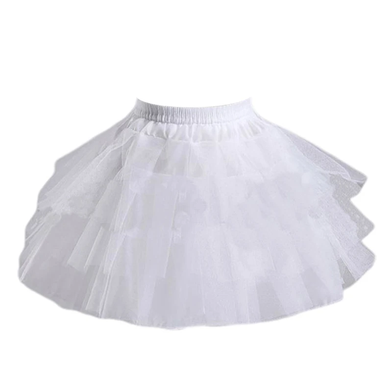 

652F Cosplay Maid Wear Lolita Pettiskirt Short no Hoops Petticoat Girls Ballet Mesh Y