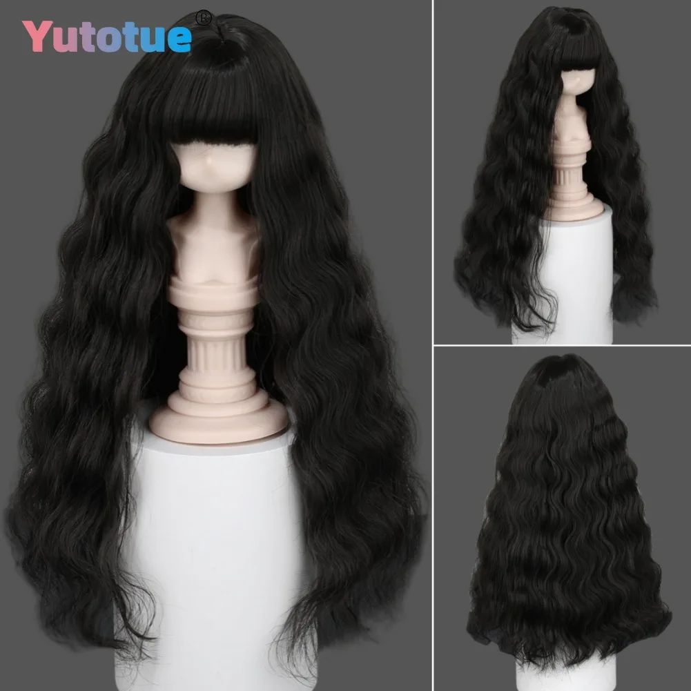 

Yutotue Dolls Long Curly Hair with Bangs Wigs Black color for 1/3 1/4 1/6 BJD Doll Fashion Doll Toy DIY