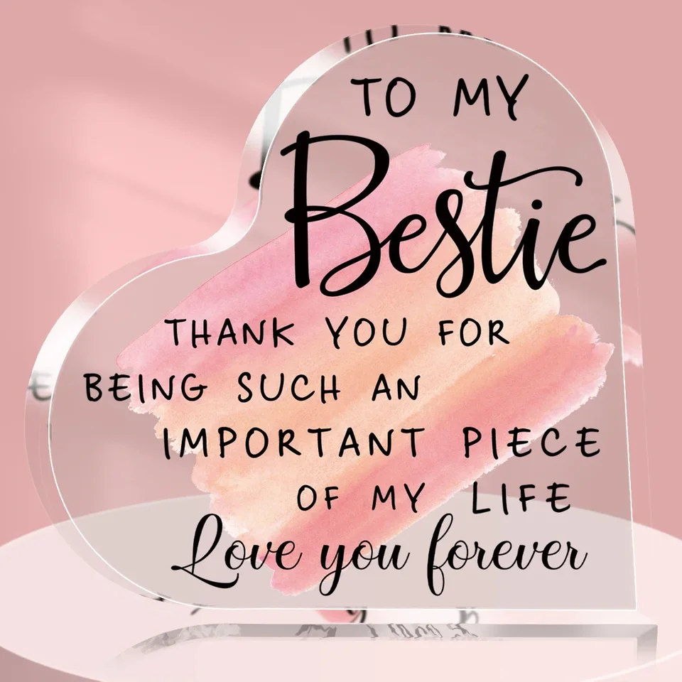 Clear Heart Shaped Acrylic Thank You Gift