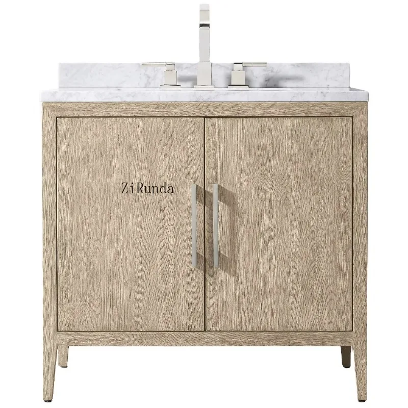 R American solid wood wash basin and high-end luxury home desktop made of natural marble