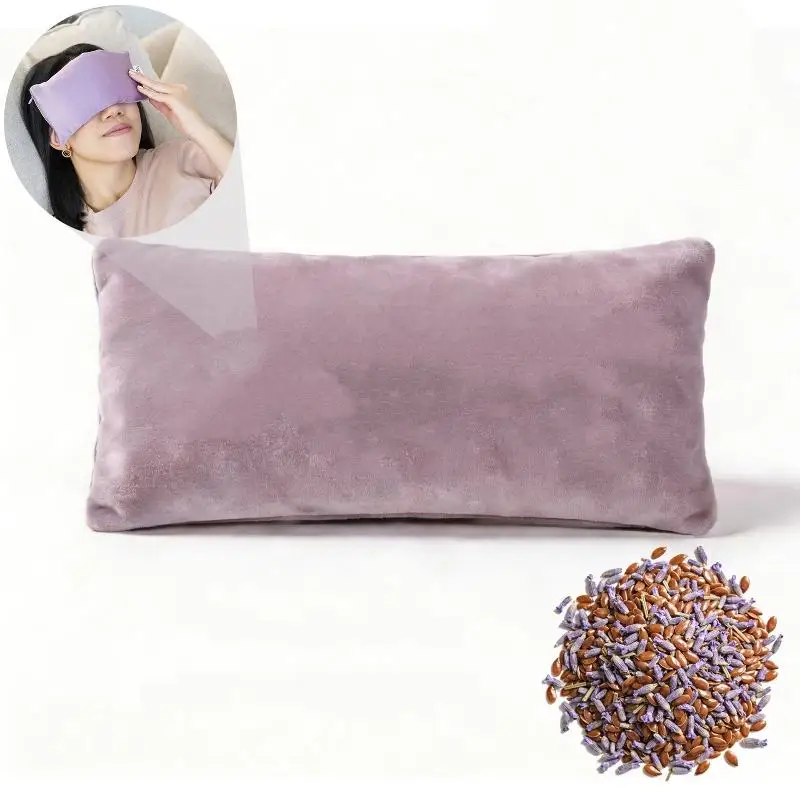 ~1Pcs Yoga Relaxation Sleeping Microwavable Weighted Mask Lavender Eye Pillow For Dry Eyes Hot & Cold Compress With Aromatherapy - view 5