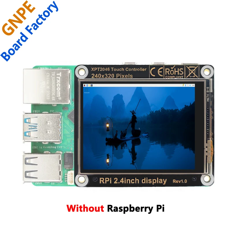 Raspberry Pi 2.4 بوصة IPS شاشة LCD تعمل باللمس على متن الطائرة مكبر صوت (صوت ليس لـ Pi5 ولكن يعمل مع Zero/3B/4B)