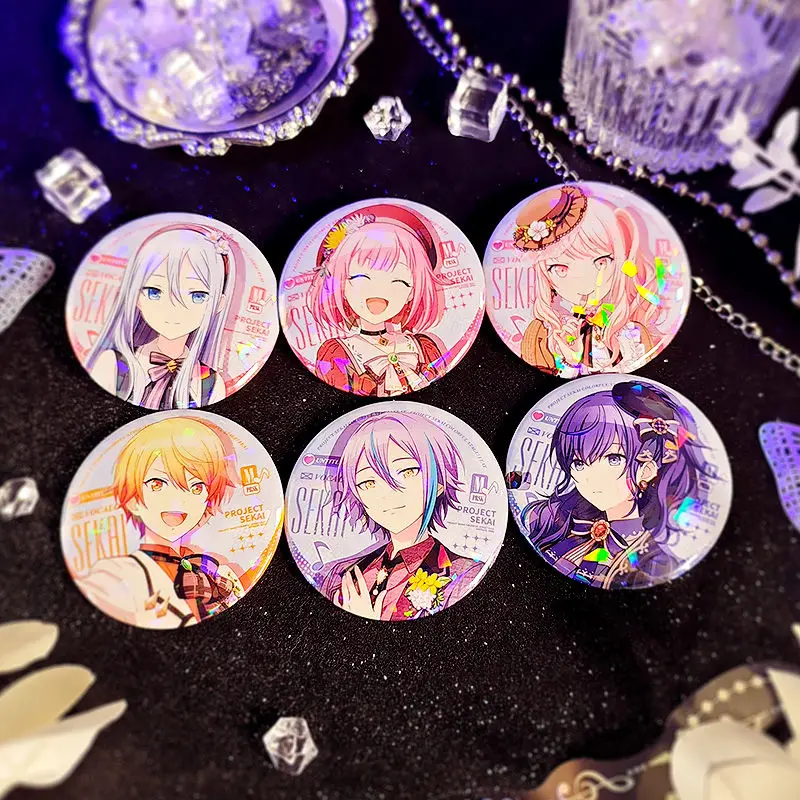 Project Sekai Colorful Stage Brooch Shinonome Akito Brooches for Woman Kamishiro Rui Metal Accesorios Tenma Tsukasa Badge Pins