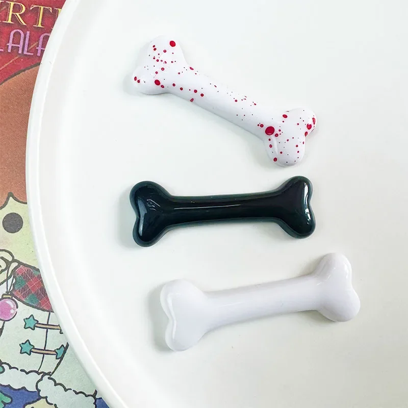 2PCS Dog Bone Hair Clip Plastic Bone Hair Barrettes Halloween  Hair Pins Cosplay Party Accessories for Women Girls