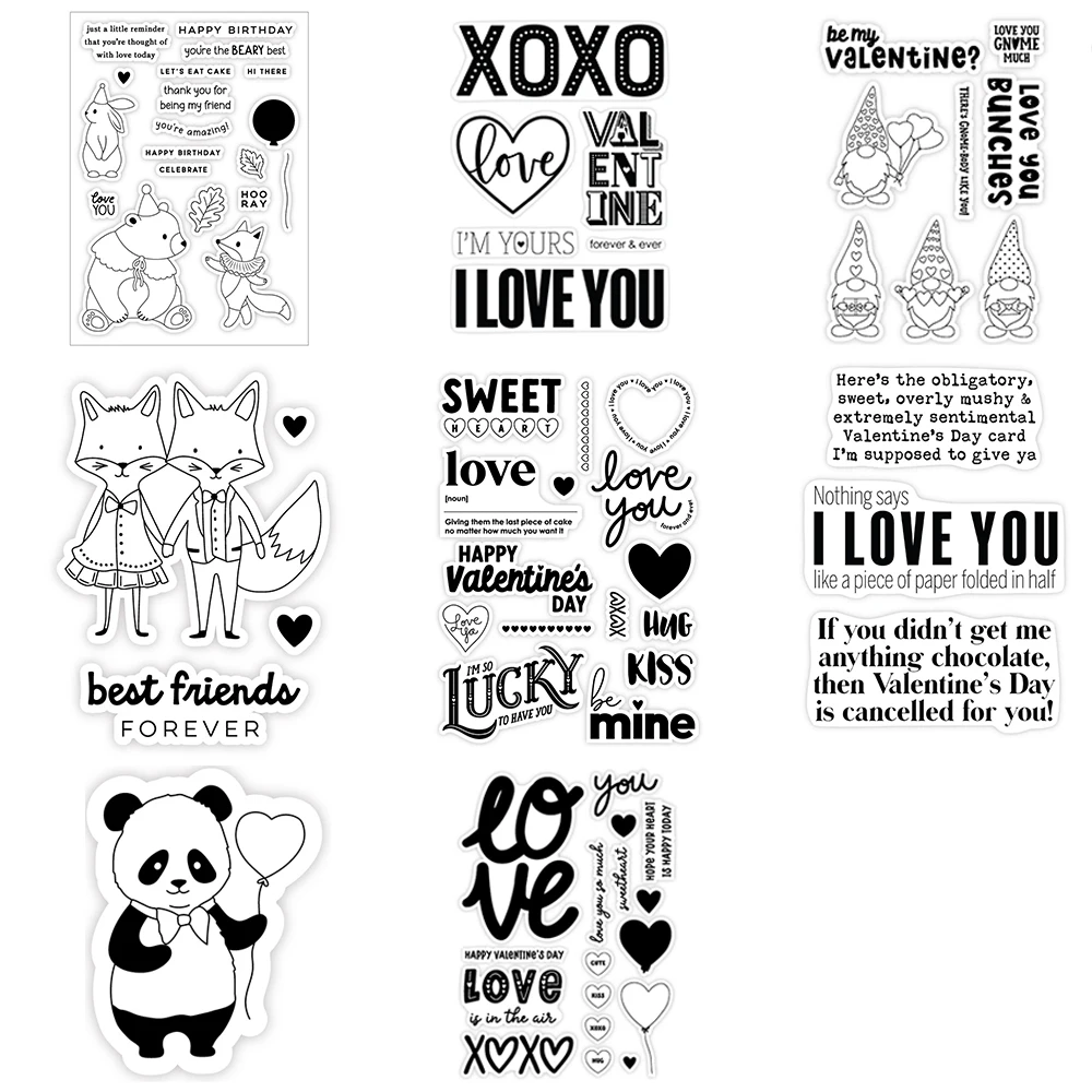 Hopeful Verses XOXO Sweet Love Sentiments Clear Stamps New 2025 for DIY For Valentine's Day Anniversaries Card Making