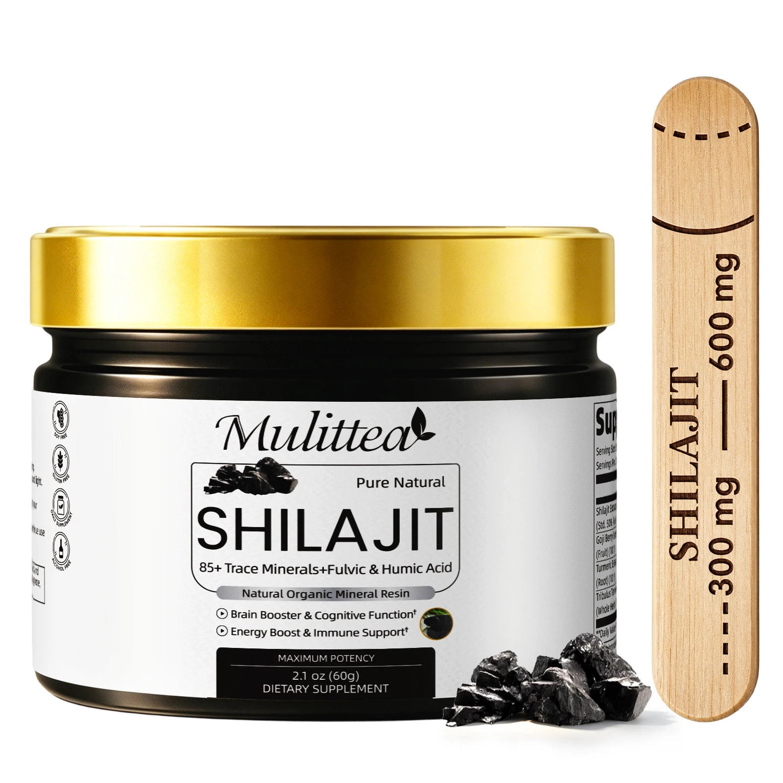 BBEEAAUU Shilajit Resin Original Dietary Supplement with Fulvic Acid and 85+Trace Minerals