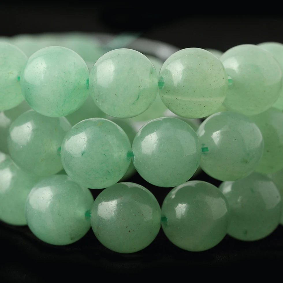 

Green Aventruine Jade Stone Natural Gemstone DIY Loose Beads For Jewelry Making 5 Strand To Sale 15" Wholesale !