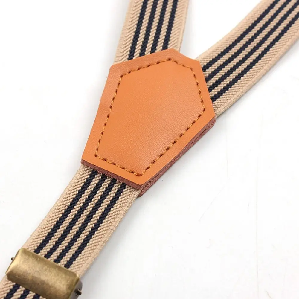 สายเอี๊ยมผู้ชายสีพื้นแบบสบายๆ 3 ตะขอ สายรัดลายทาง คลิปหนีบ กางเกงแขวน คลิปหนีบเอี๊ยม ปรับได้