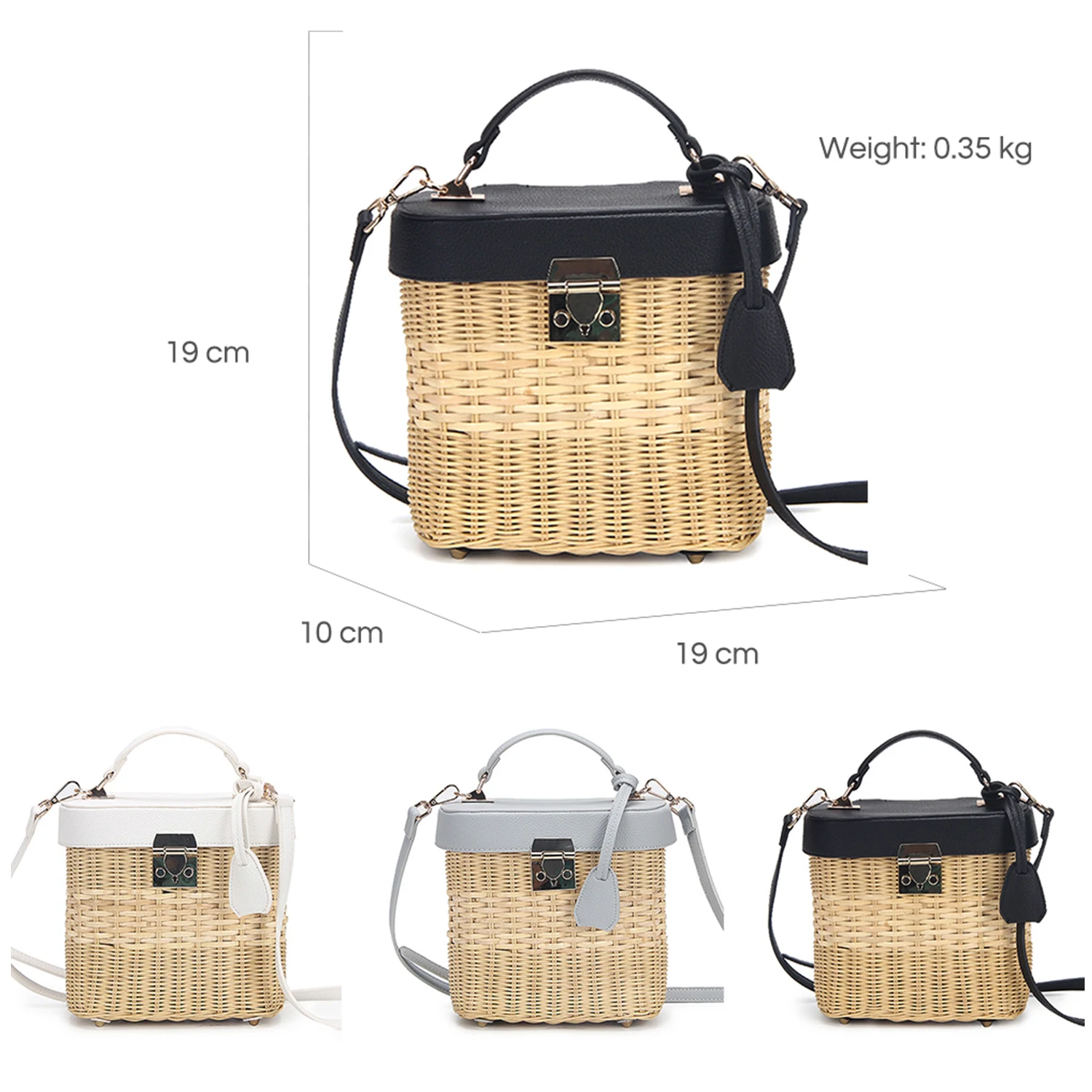 CEZIRA Summer Beach Tote Shopping Bags per le donne borse a tracolla a secchiello fatte a mano in tessuto lavorato a maglia di paglia Holiday Casual