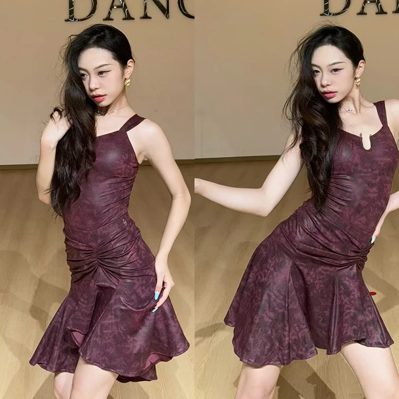 ラテンダンス衣装女性パフォーマンス服大人ラテントップススカートルンバチャチャダンス競技練習ドレス BL16910