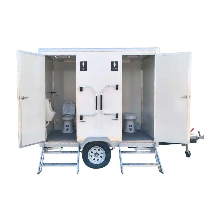 Portable Toilet Large Capacity Fresh Sewage Tank Odor Control System Waterproof Anti-corrosion Construction Site Mobile Washroom