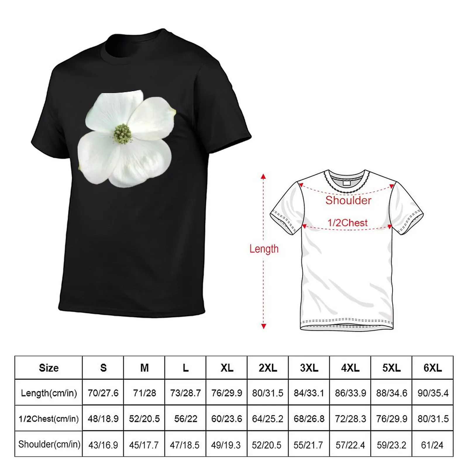 White Dogwood Flower Close-up on Soft Aqua T-Shirt oversized Aesthetic clothing blue archive mens funny t shirts