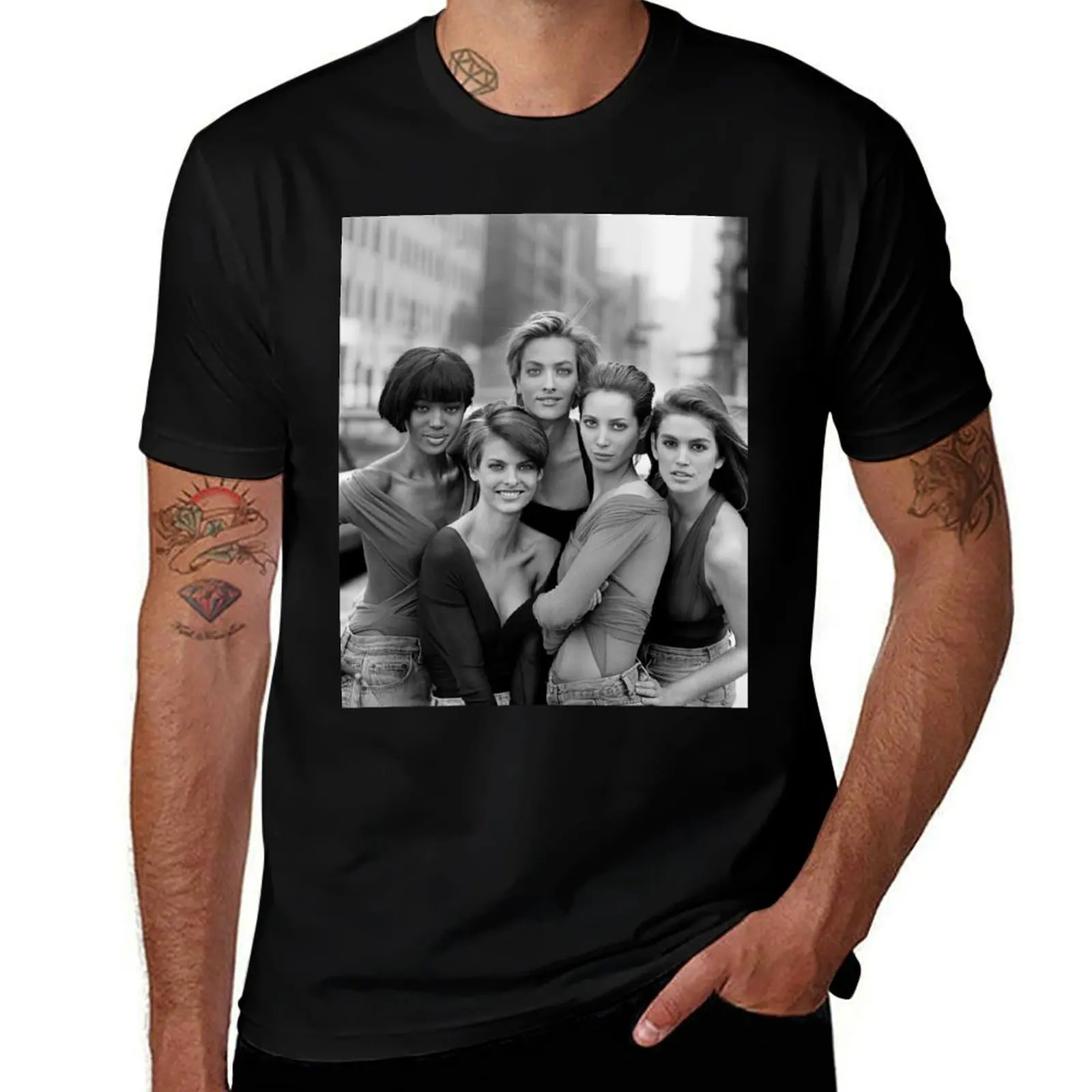 90s Top 5 Supermodel T-Shirt Big Size Daily Wear T-Shirt