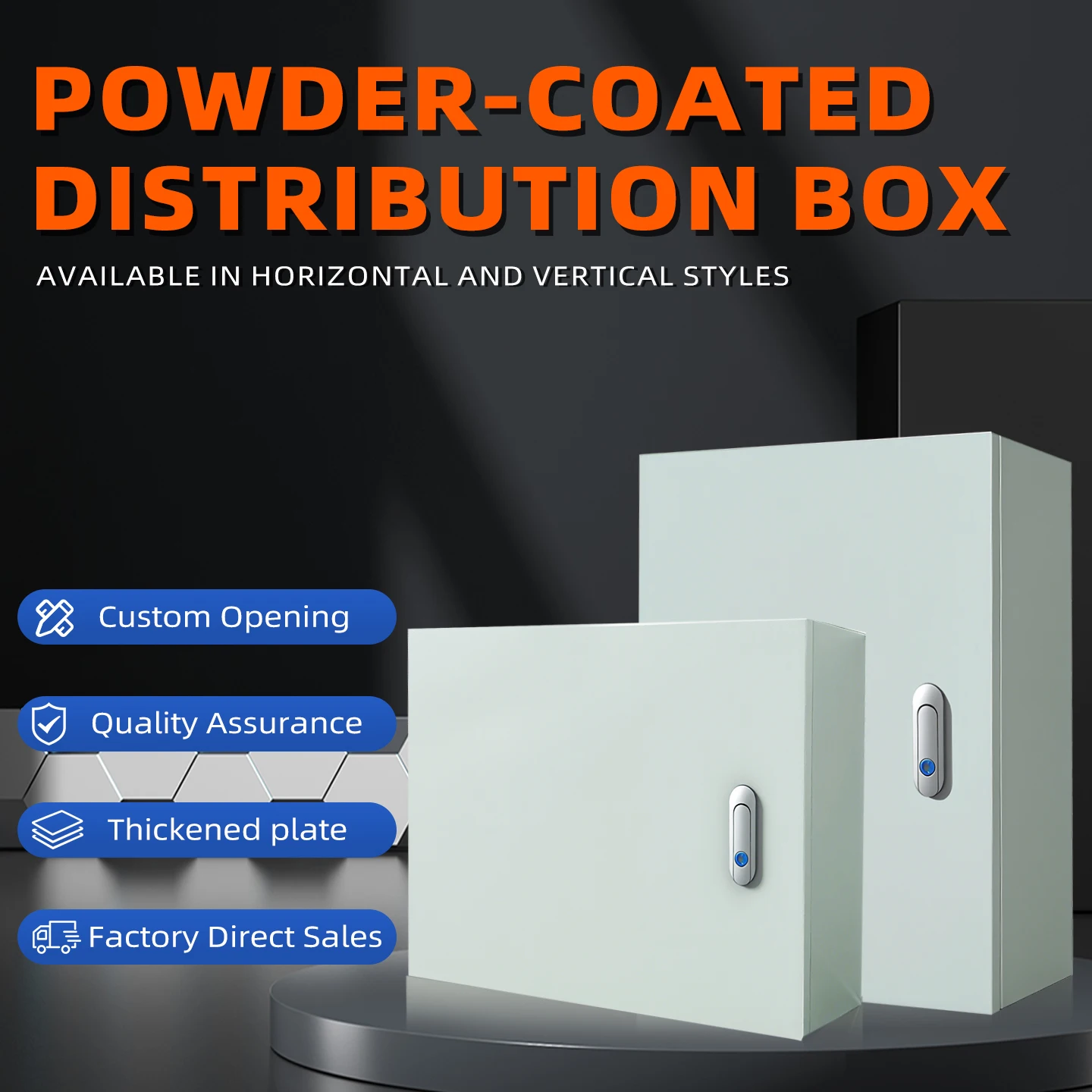 Caja de Distribución Industrial de Acero Galvanizado Horizontal | Cubierta Antipolvo de Alta Calidad Apta para Almacenes, Talleres, etc.