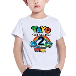 Boy Cute Tayo the Little Bus 1-9 Birthday Number Print T Shirt Kids Birthday Boy&Girl Funny Gift Tshirt Present Children Clothes