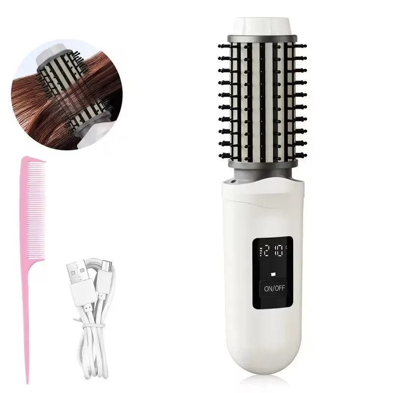 Smart Library 2-in-1 Cordless Hot Air Brush For Curly And Straight Hair Quick Styler