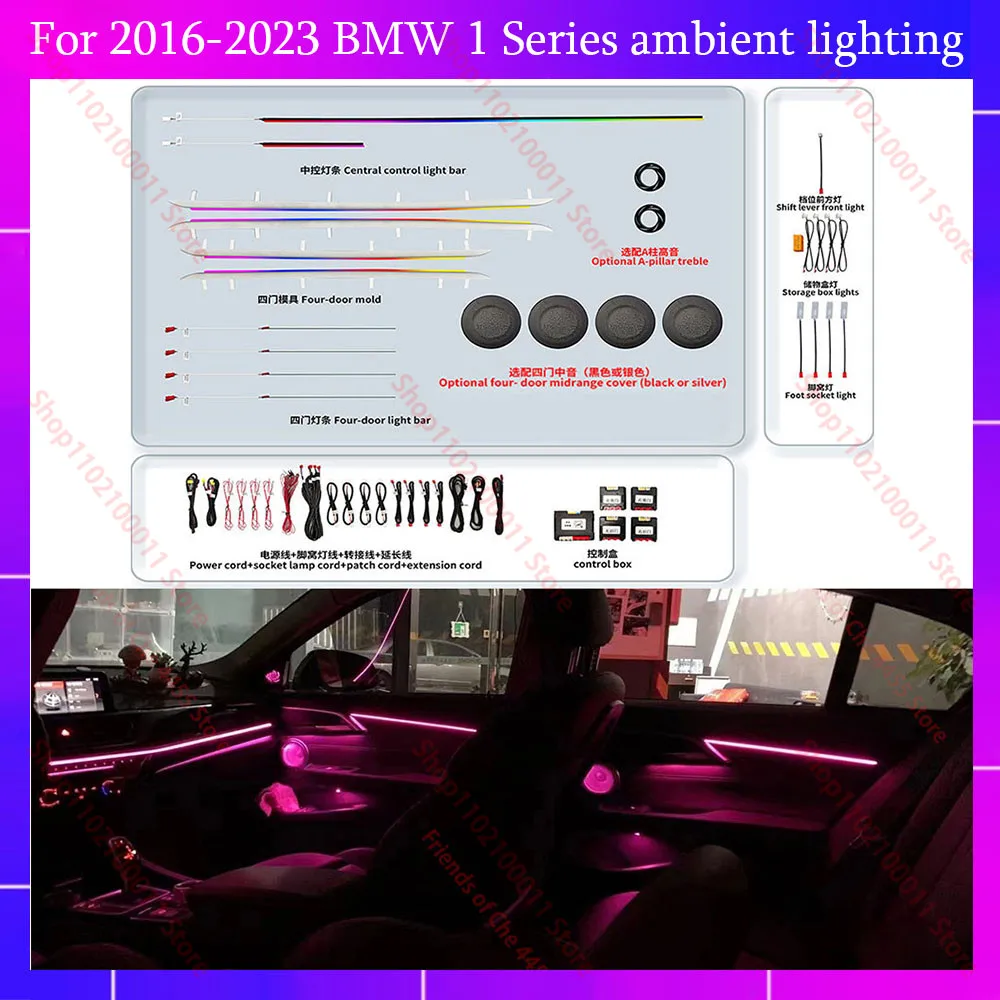 

64-Color Symphony Ambient Lighting Kit for 2018-2023 BMW 1 & 2 Series (F40/F44) Dynamic Atmosphere Lamp