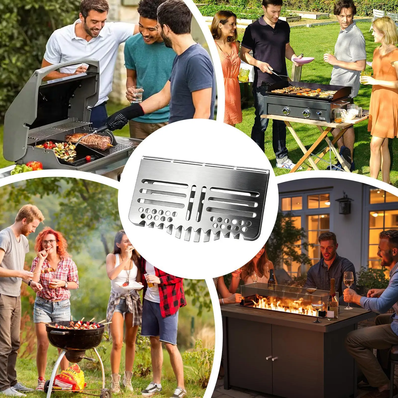 

Смазочные ворота для гриля, сверхмощные, устойчивые к ржавчине, простые в установке, простой в установке аксессуар для гриля для барбекю на заднем дворе, походов, парковки