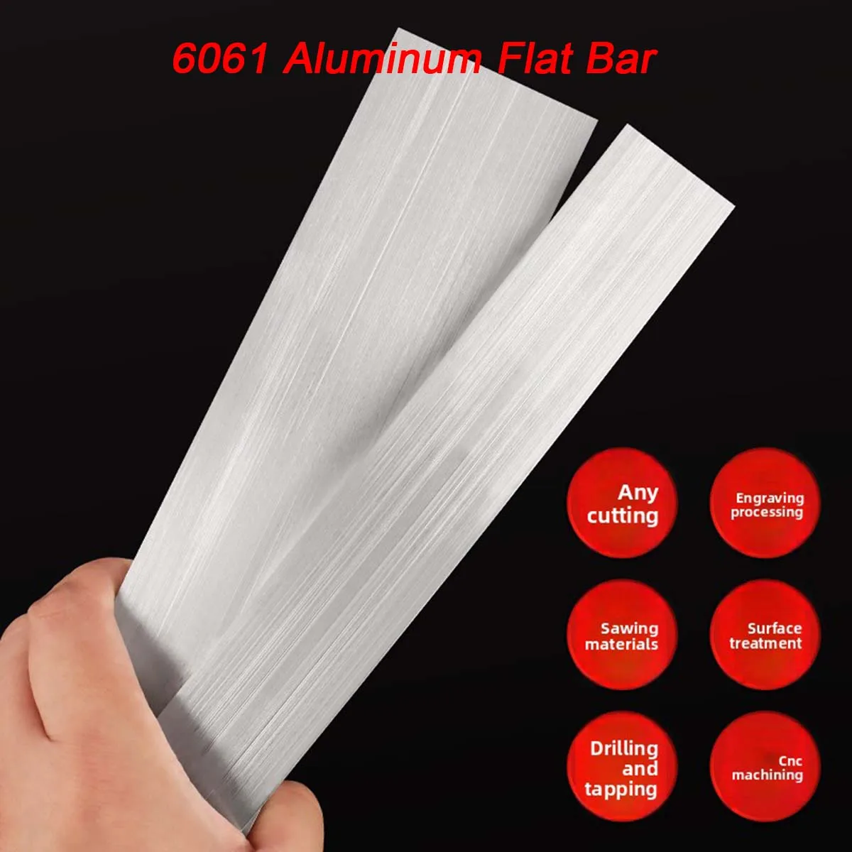 6061 Aluminum Solid Flat Bar, Custom Aluminum Plate, Rectangular Aluminum Block, Aluminum Sheet Strip, Processing Pressure Bar