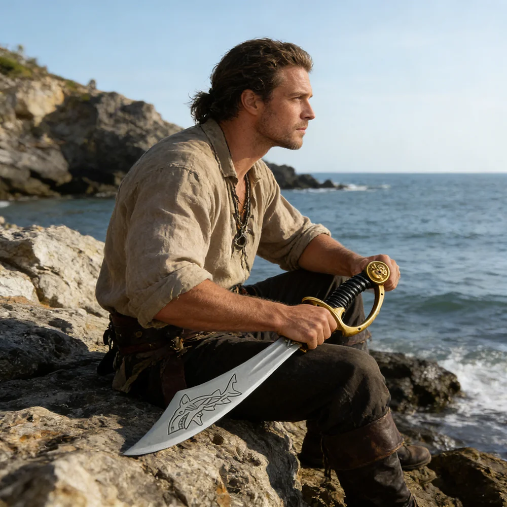 

Treasure Hunt Pirate Cutlass Decor Maritime Navigation Era 15th Century Movie Film Stage Sailor Props Party Cosplay Pirate Sword