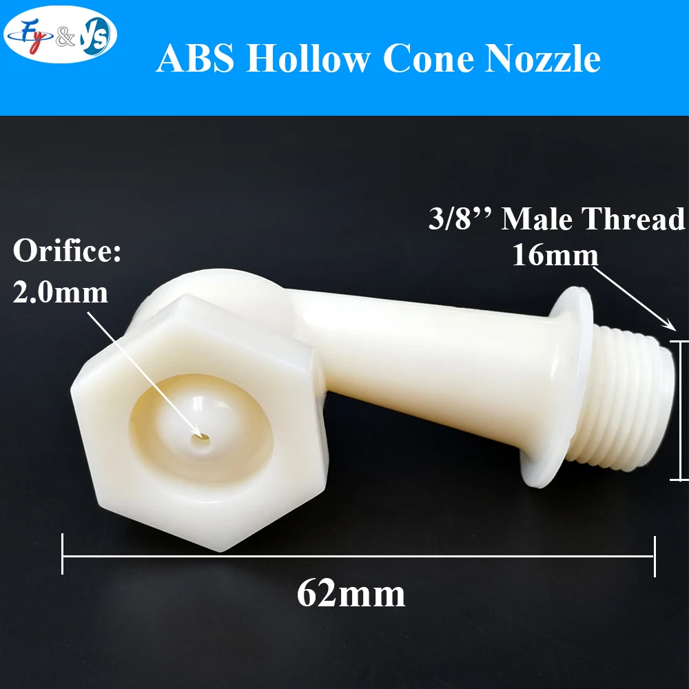 Male Thread L-Type Corner Hollow Cone Spray Nozzle ABS Plastic 90 Degree Elbow Atomizing Nozzle for Industrial Humidification