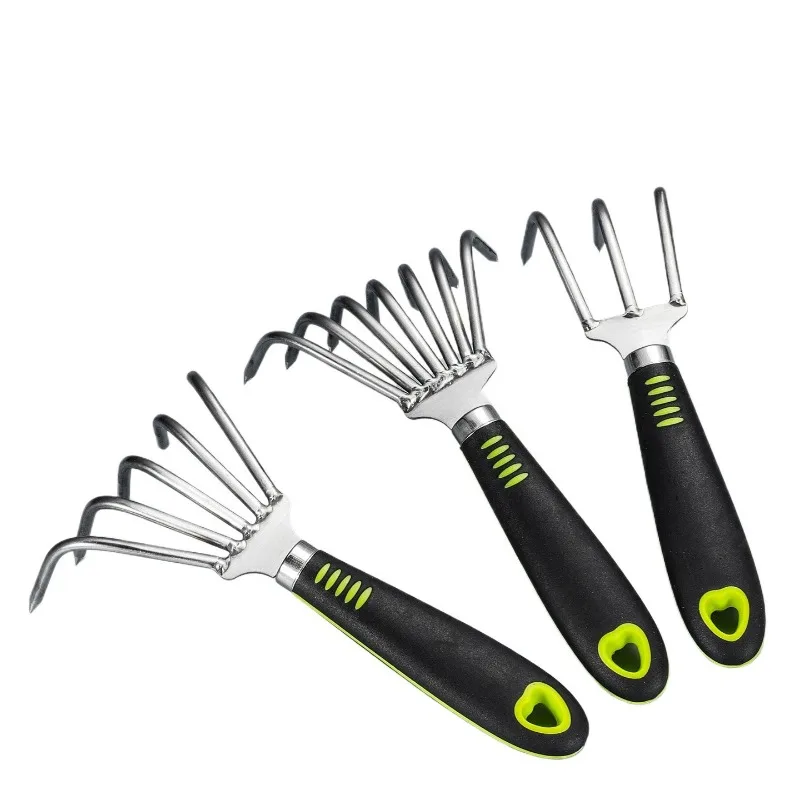 New Stainless Steel Beach Sea Rake, 3/5/7 Teeth Portable Gardening Tool