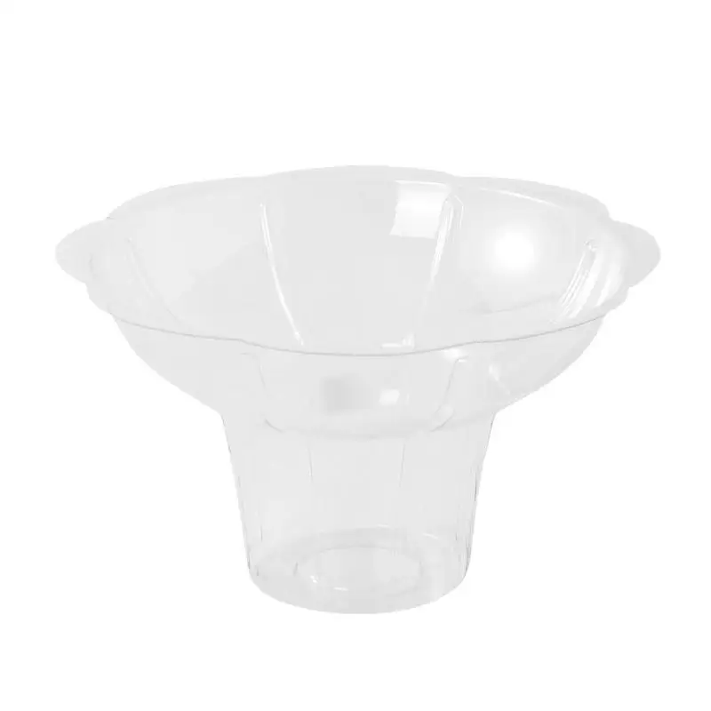 50 Pcs Small Leak Proof Plastic Slush Snack Ice Cream Bowls For Bar Par Transparent Shaved Ice Cups Flower Shaped Snow Cone Cups