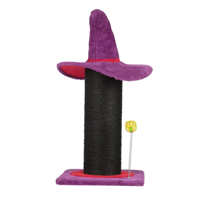 40*30*60cm Halloween Cat Scratching Post with Wizard Hat Design, Sisal Rope Scratcher with Spring Ball Toy, Sturdy Base for Indoor Cats - view 6