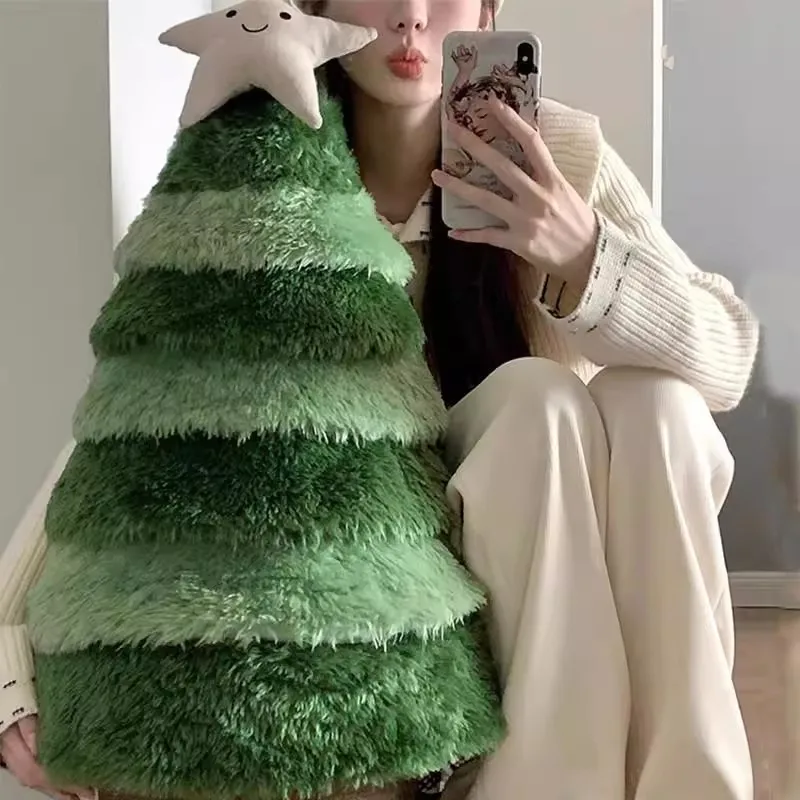 Christmas Tree Plush Toy Living Room Decor Christmas Figurine Scene Setup Photo Prop Children's Gift 90cm 35inch DY10413