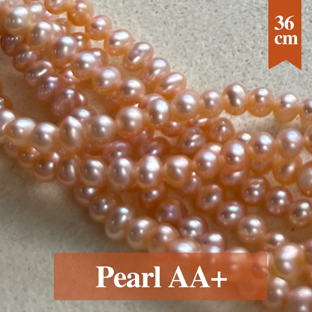 

4-5mm Natural Freshwater Pink Pearl Beads Round Pearl Loose Spacer Beaded for Women Making DIY Jewerly Necklace Bracelet 36cm