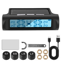 Solar TPMS Universal Tyre Temperature Monitor Auto Security Alarm System Car Tire Pressure Monitoring System Digital LCD Display