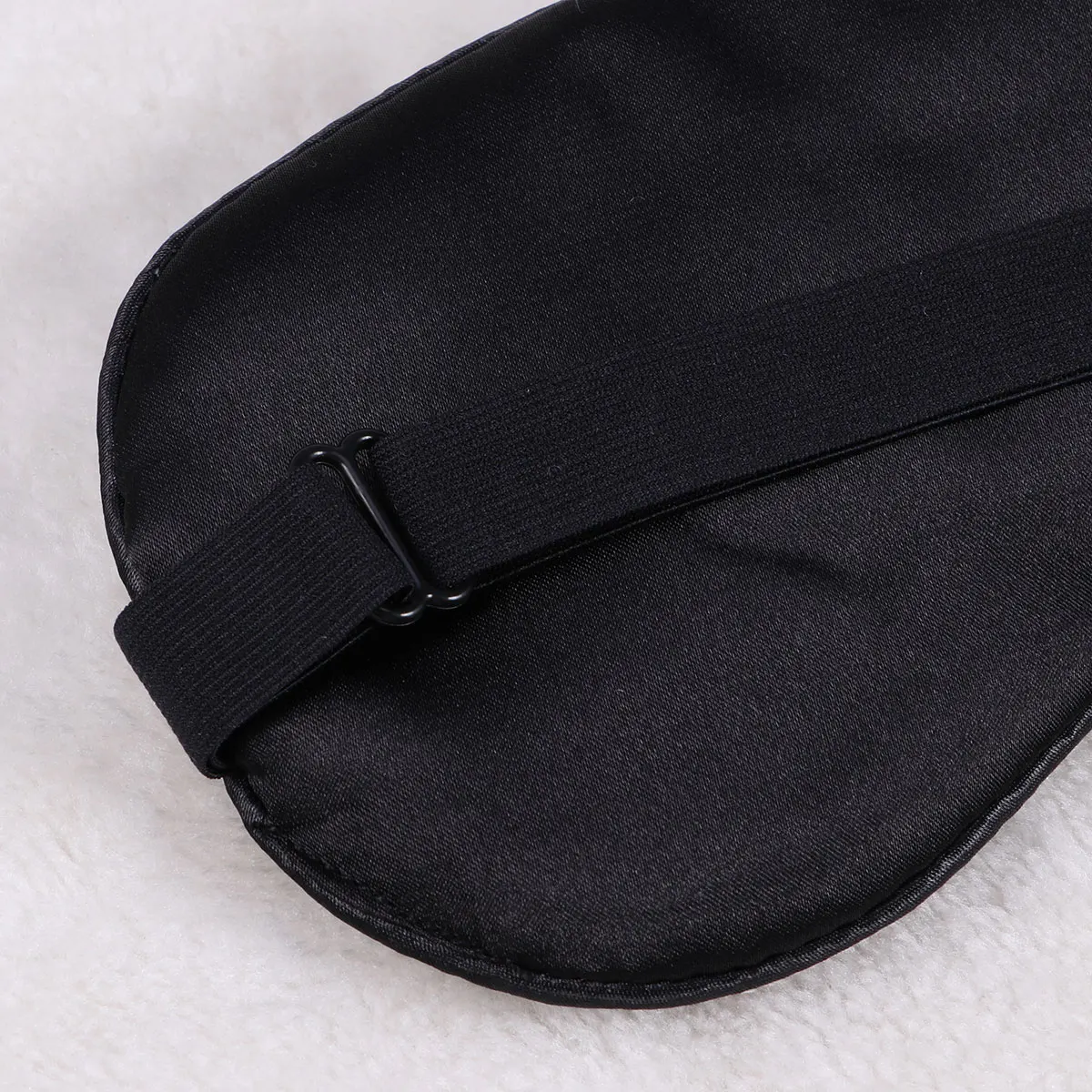 

Silk Sleep Eye Mask Black Large Adjustable Strap Soft Comfortable Eyeshade for Sleep Travel Office Yoga Meditation