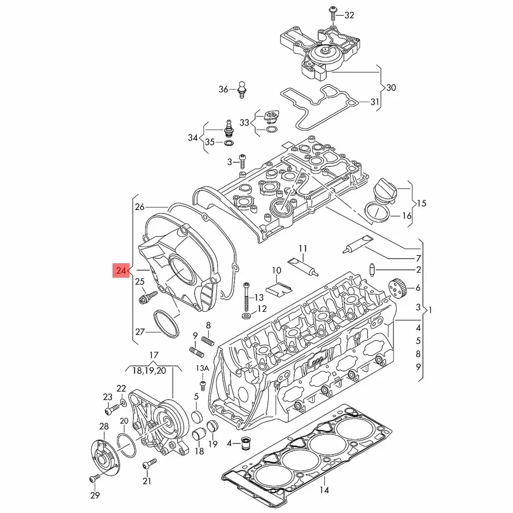 06H103269H 1.8T 2.0T Car Upper Cover Timing Chain Protection Cover for Audi A4 S4 A5 S6 Q5 VW CC Passat B6 Golf MK4 06H 103 269H