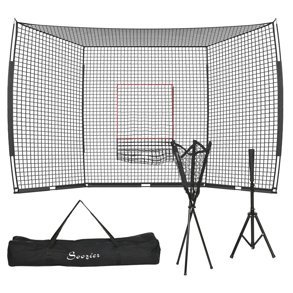 Set di rete da softball e baseball con maglietta, caddy e borsa da trasporto portatile