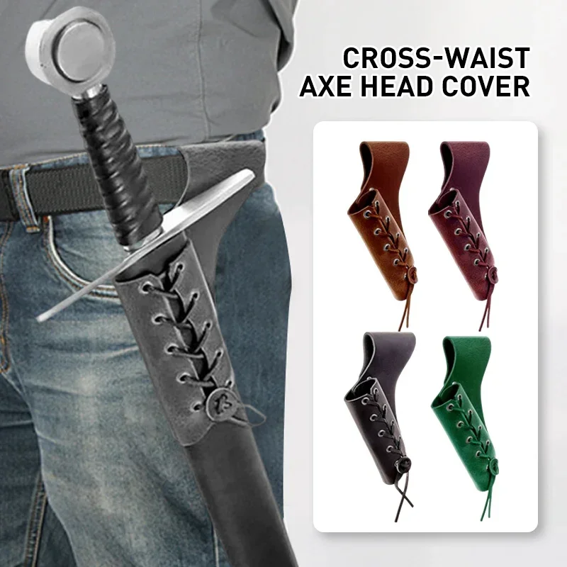 

Medieval Vintage Pu Leather Sword Sheath Axe Blade Holder Waist Belt Renaissance Viking Halloween Cosplay Prop