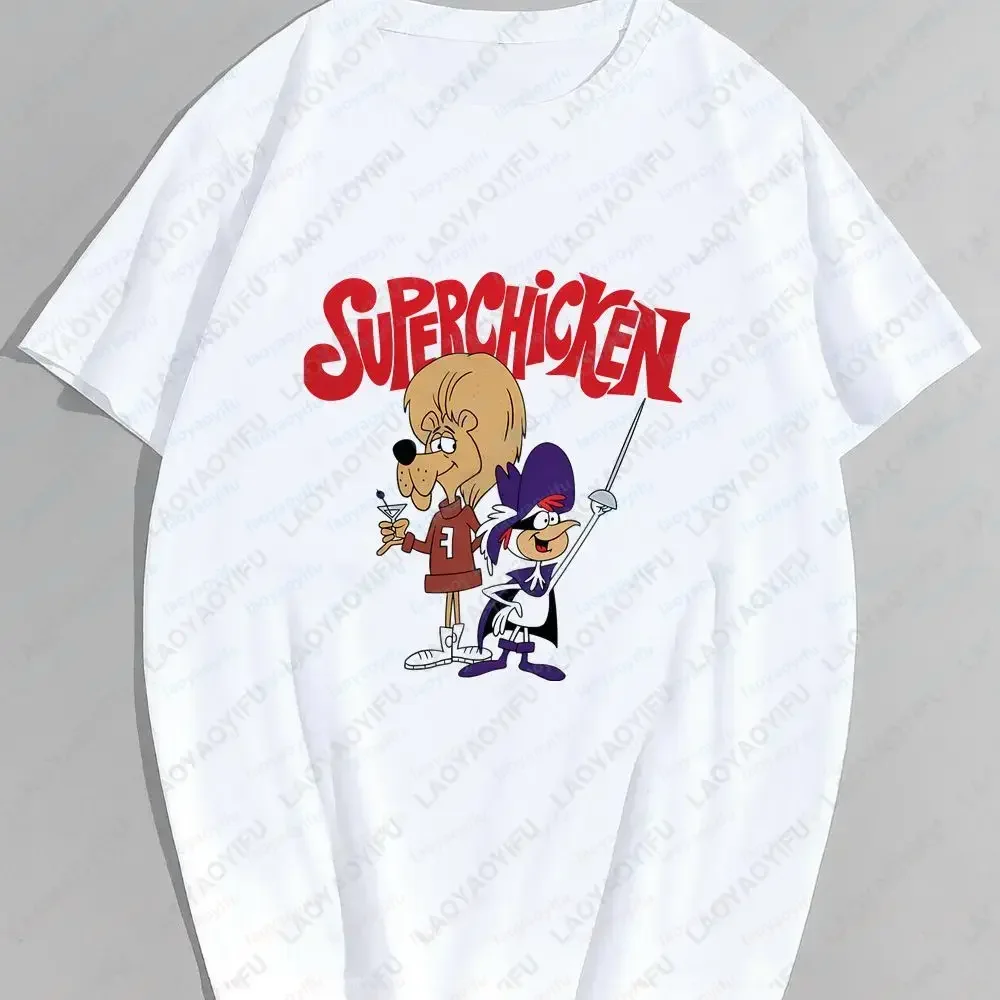 Super Chicken Summer Casual Trendy Multi-Purpose Short-Sleeved T-Shirt for Both Men and Women with Round Neck