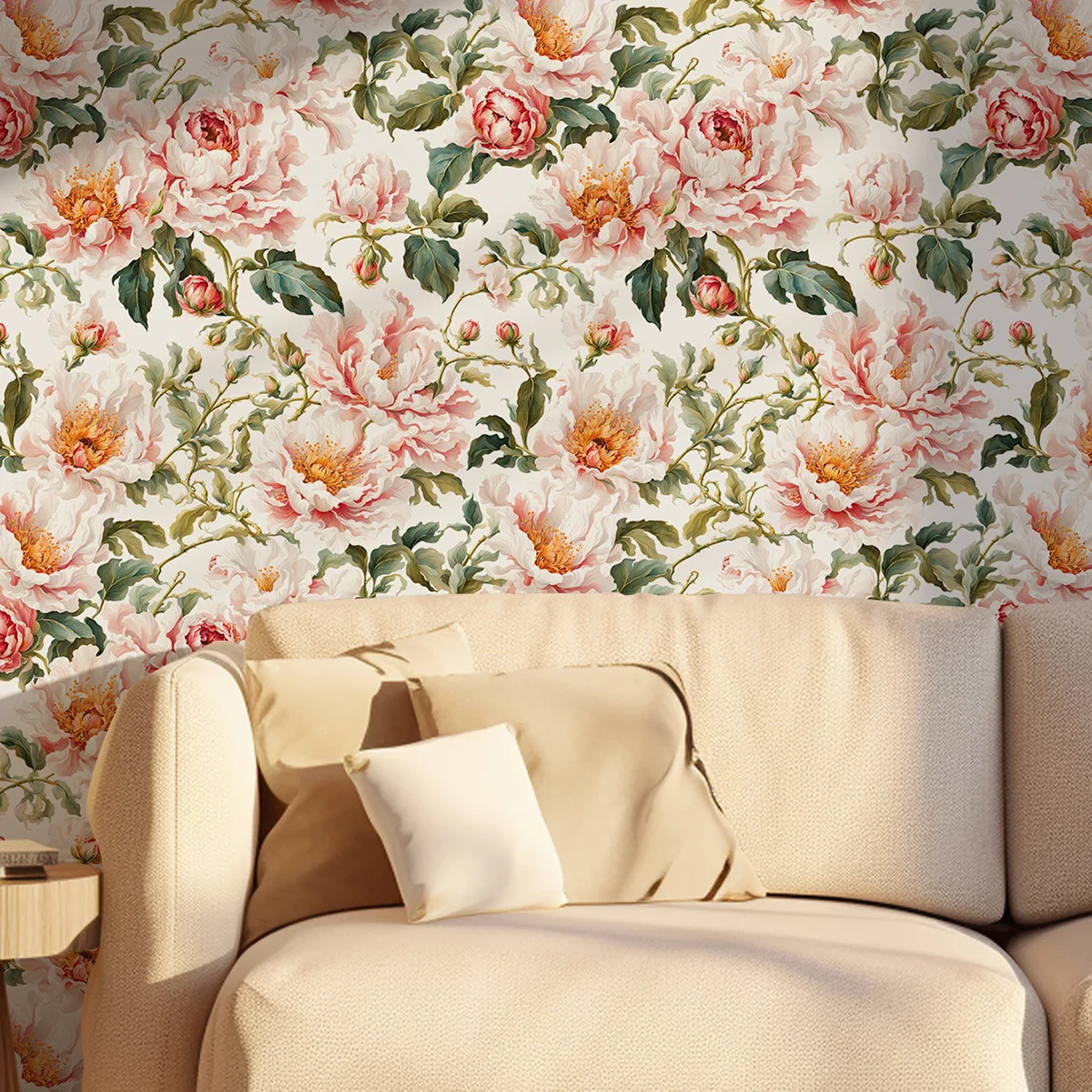 Floral Vinyl Wallpaper Peel And Stick Peony Flower Furniture Cabinet Sticker Self Adhesive Kitchen Bathroom Decor Wallpaper