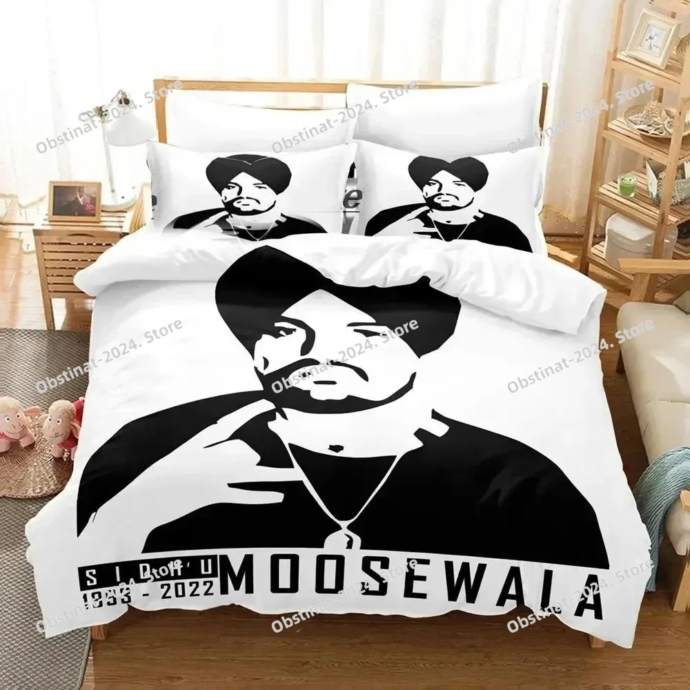 

3D Sidhu Moose Wala Bedding Set Printed Duvet Cover Pillowcase Single Double Style Queen King Size Sets Boys Adult