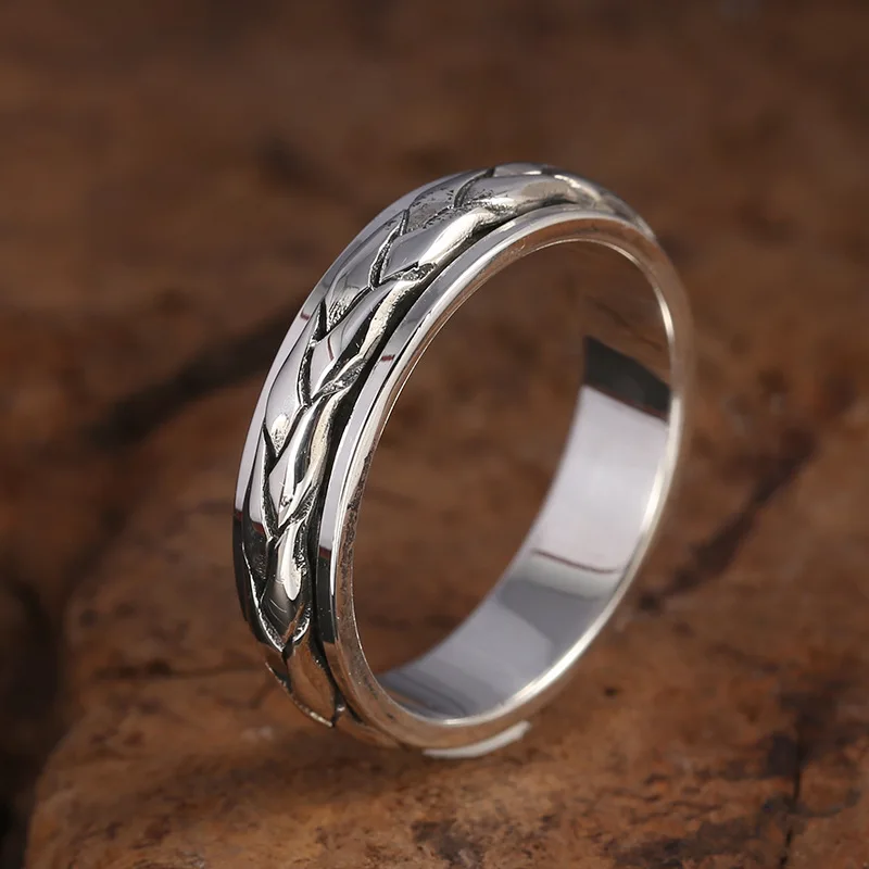 S925 Jewelry Thai Silver , Rotatable Ring
