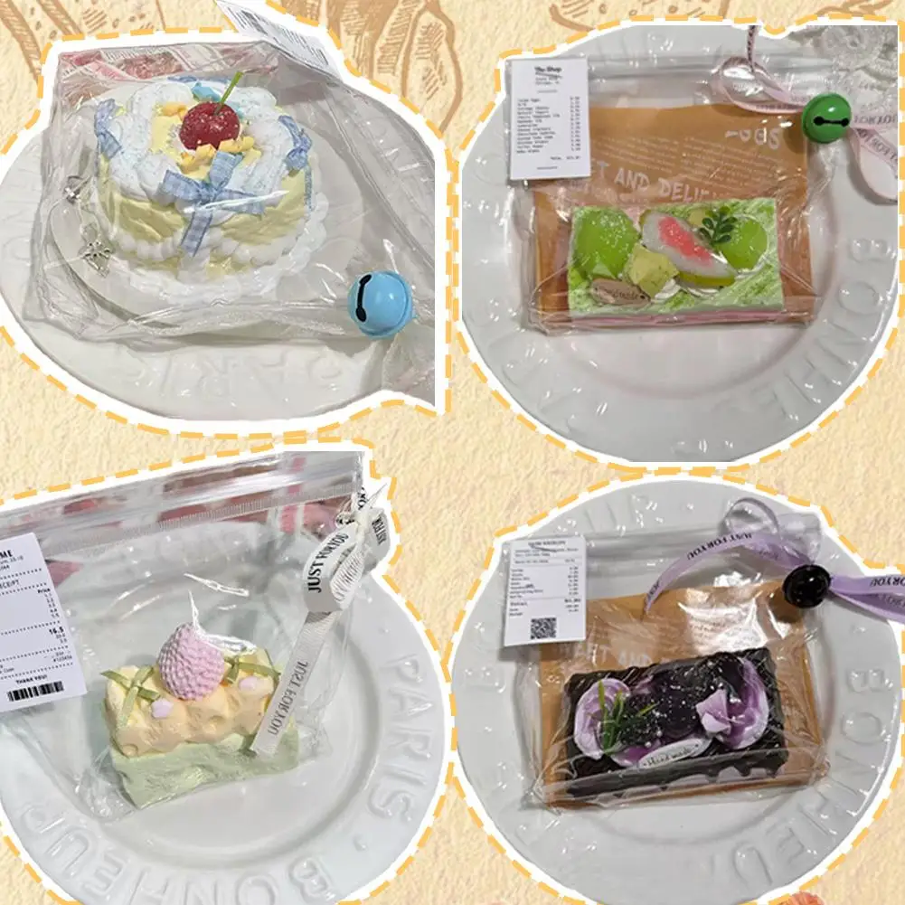 Simulation Cake Pinching Toy Slow Rebound Stress Relief Silicone Toys Creative Cartoon Cake Q Elastic Stress Relief Toys