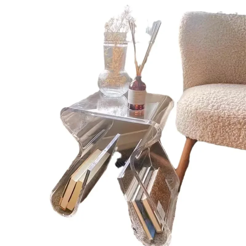 

Acrylic, designer, creative, stool transparent, side table, book magazine, rack