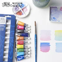 Winsor & Newton Cotman Juego de pintura de acuarela 10/20 colores 5 ml (0,17 oz) Tubos Transparencia Colores esenciales para principiantes
