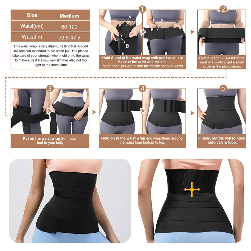 Waist Trainer for Women Snatch Bandage Tummy Sweat Wrap Plus Size Workout Waist Trimmer for Gym Sport