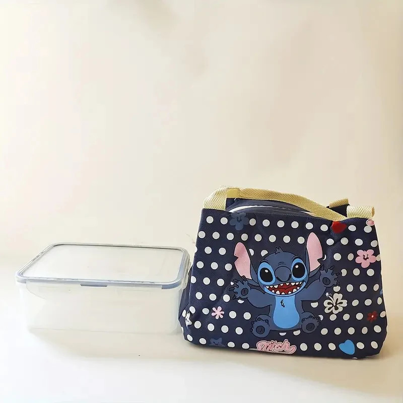 Stitch Anime Insulated Lunch Bag, Thermal Lunch Box Satchel Bag For Office, Picnic, Beach, Travel, Cute Cartoon Lunch Bag image 4