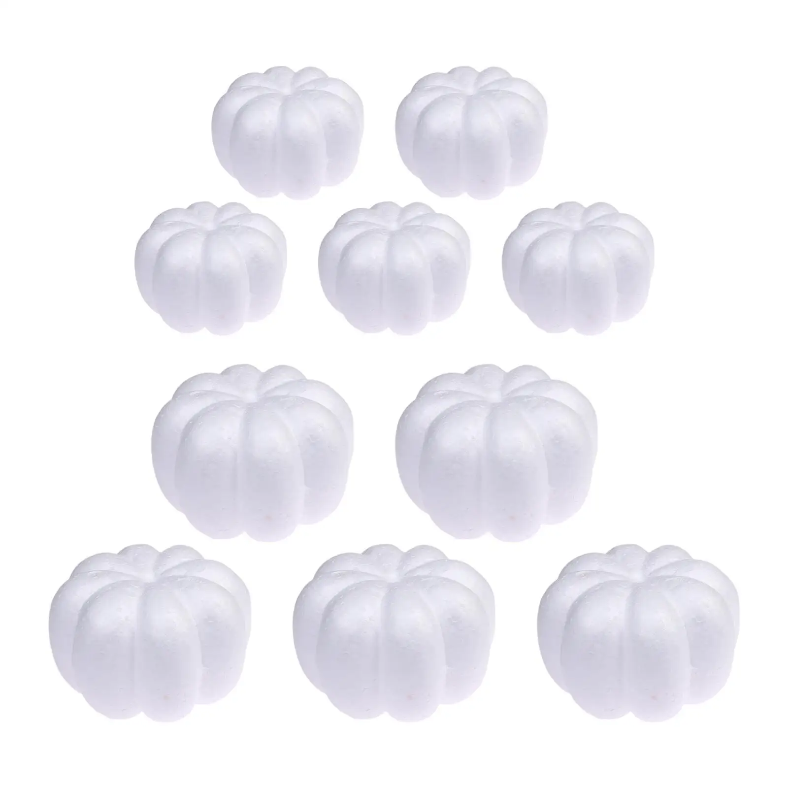 10Pcs Artificial Pumpkins for Decor Fall White Foam Pumpkins for Science