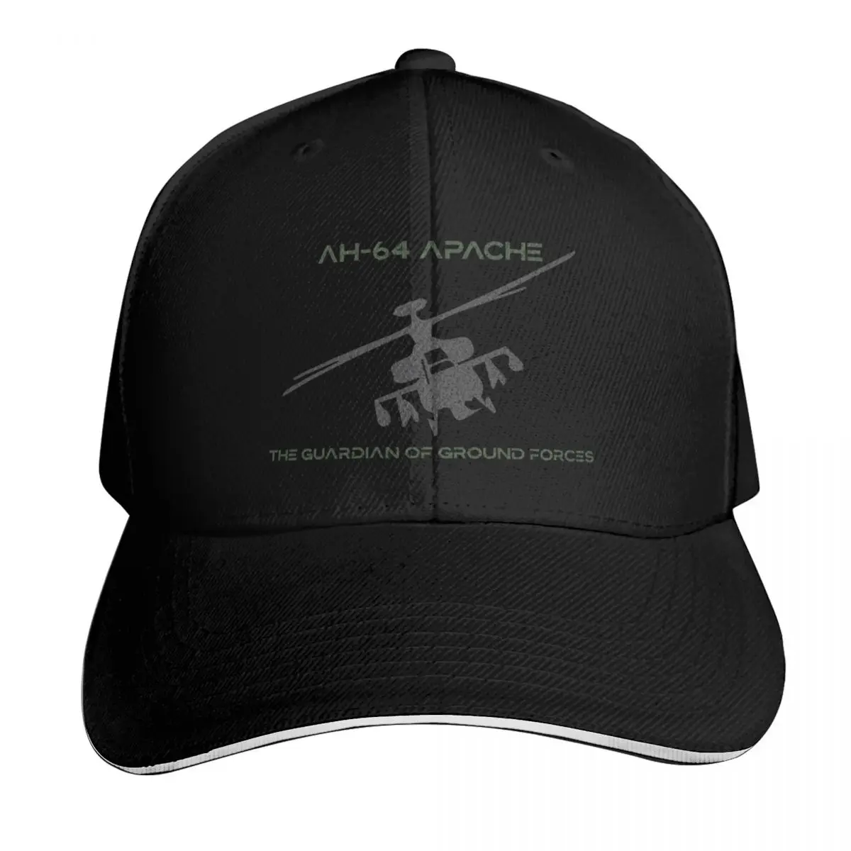 AH-64 Apache Gunship the Guardian of Ground Forces Helicopter Black Baseball Cap Men Women Casual Summer Sport Sun Cap