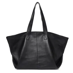 Classic Real Leather Women Tote Large Capacity Handbag Designer Purse Daily Use Big Shoulder Bag A4 Laptop Shopping Commute Bags