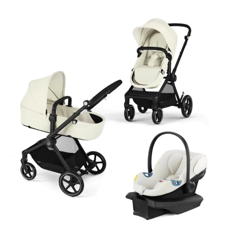 Cybex EOS 5-in-1 Travel System Stroller   Lightweight Aton G Infant Car Seat, Seashell Beige