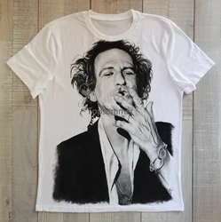 Keith Richards Art T-Shirt Funny Cotton Tee Vintage Gift For Men Women