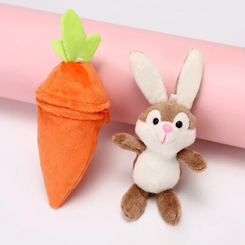Mignon lapin en peluche porte-clés jouets lapin en peluche jouet porte-clés Kawaii sac charme poupée pendentif dessin animé lapin carotte porte-clés